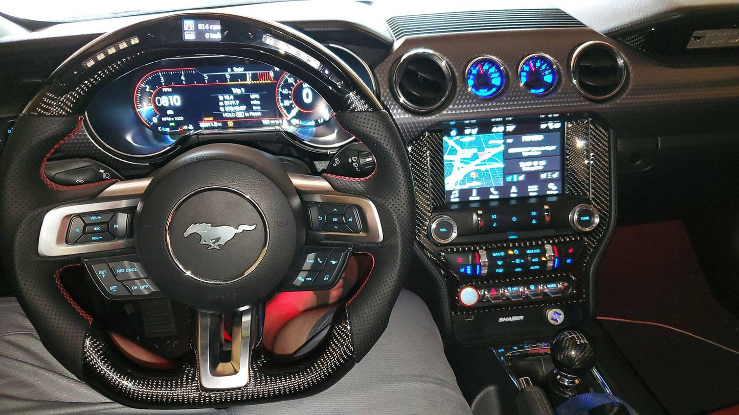 Ford Mustang LED Carbon Fiber Steering Wheel (2015‑2023)