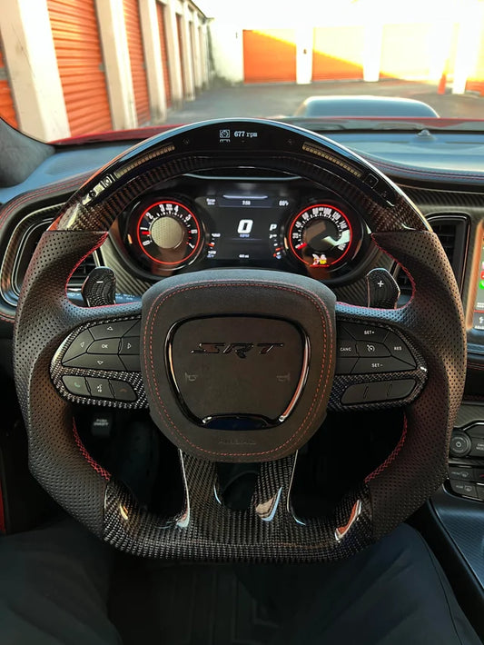 Dodge Charger/Challenger/Durango/Jeep LED Carbon Fiber Steering Wheel